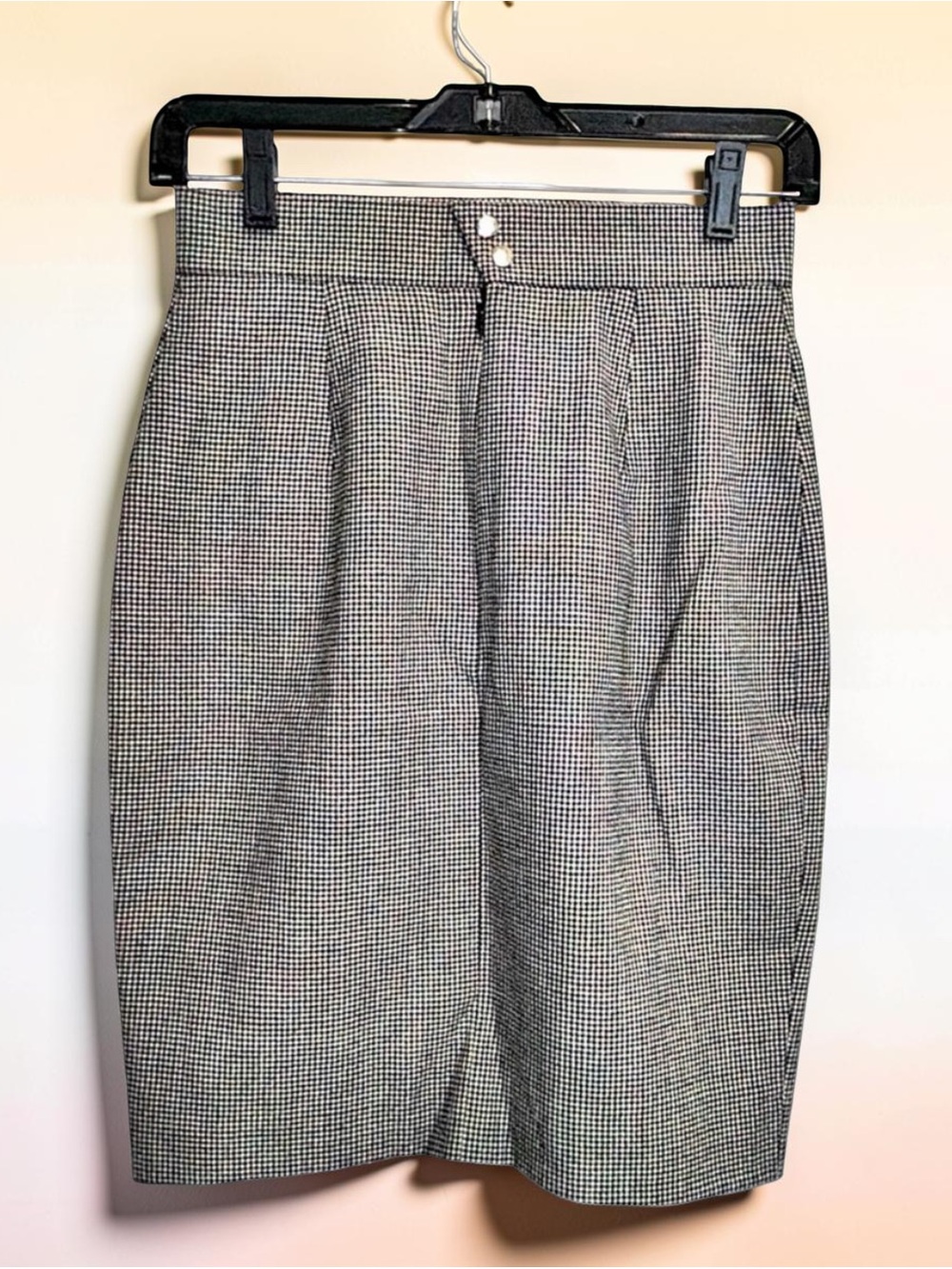 Mugler 100% Wool Houndstooth Pencil Skirt | Made in France | Designer | Size 4
